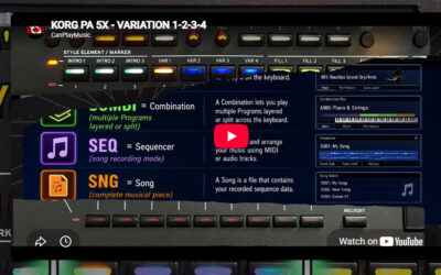 KORG PA 5X – VARIATION 1-2-3-4
